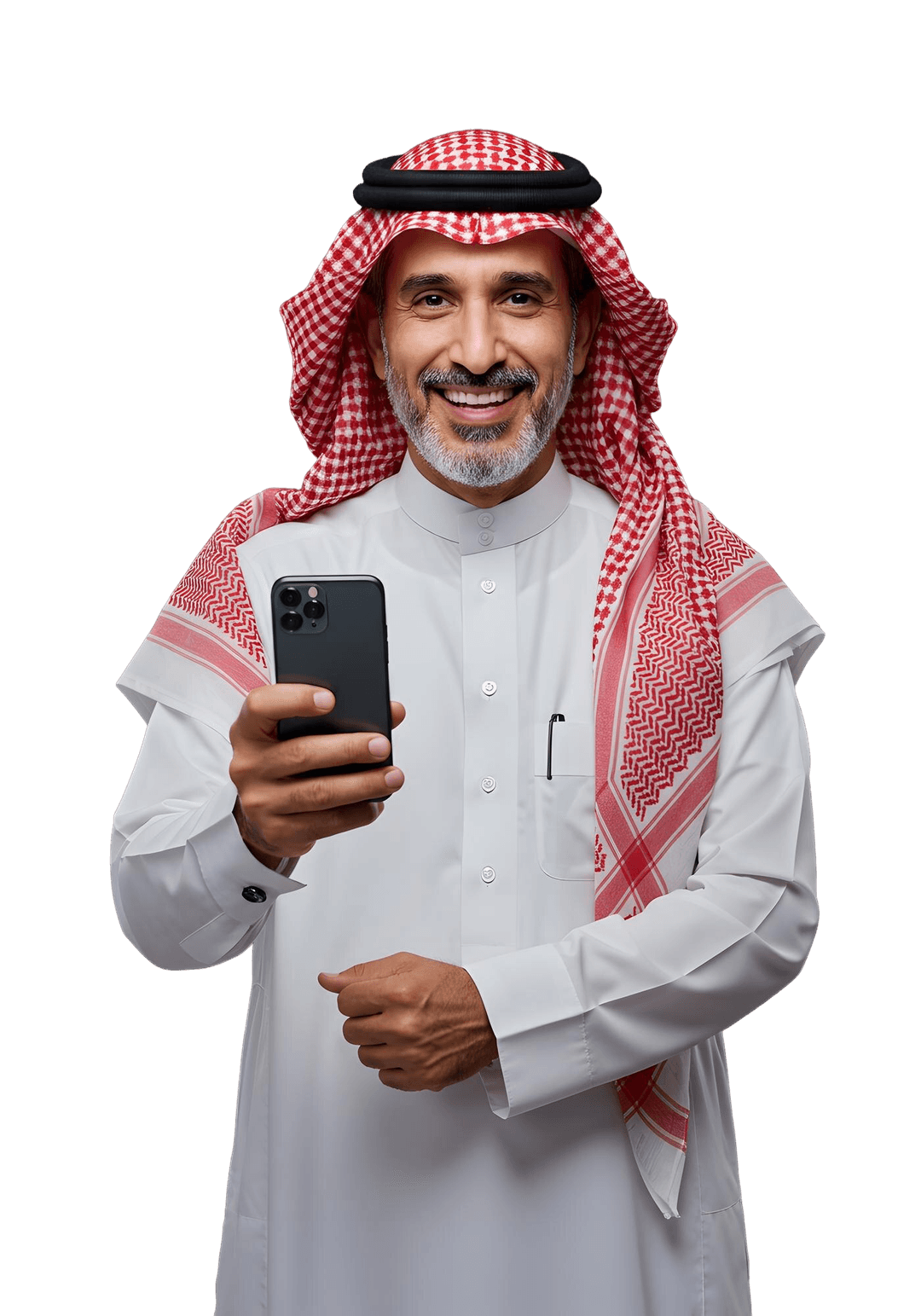 رجل سعودي يستخدم تطبيق نبضي